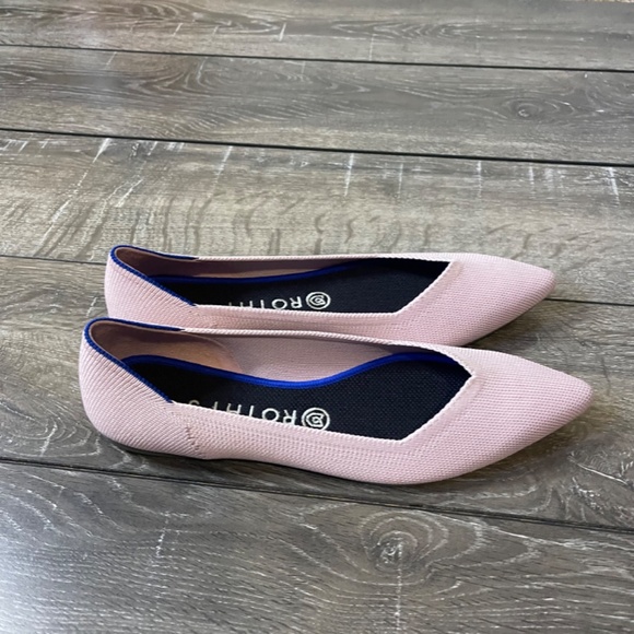 Rothy's Light Pink Blush Points Pointed Toe Flats Women's Size 9 - Picture 3 of 8
